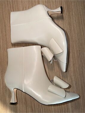 Coutgo Womens Low Kitten Heel Ankle Boots